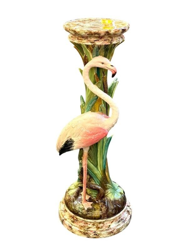 Jérôme Massier Complete Art Nouveau "flamingo And Butterflies"-photo-2