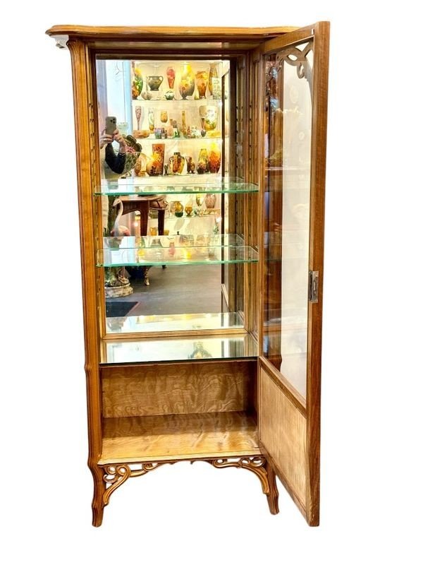 Emile Gallé Vitrine Art Nouveau "Clématites"-photo-7