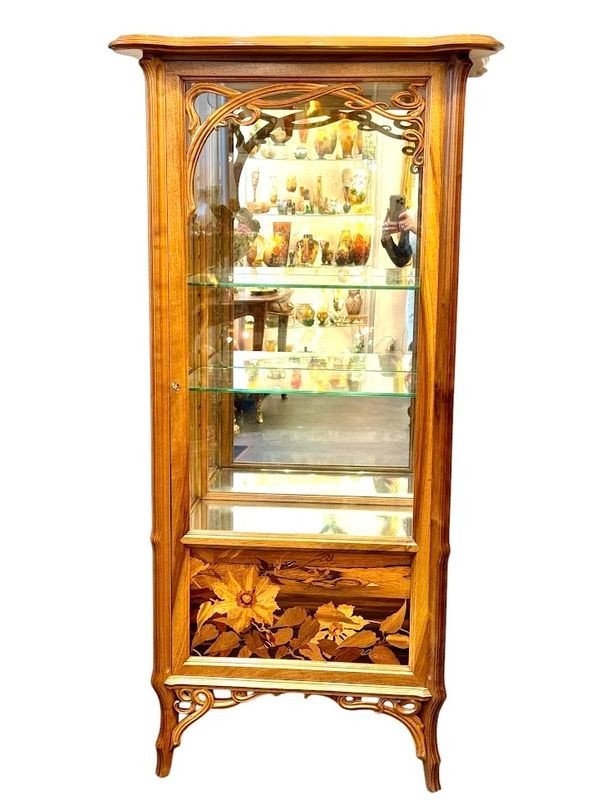 Emile Gallé Vitrine Art Nouveau "Clématites"