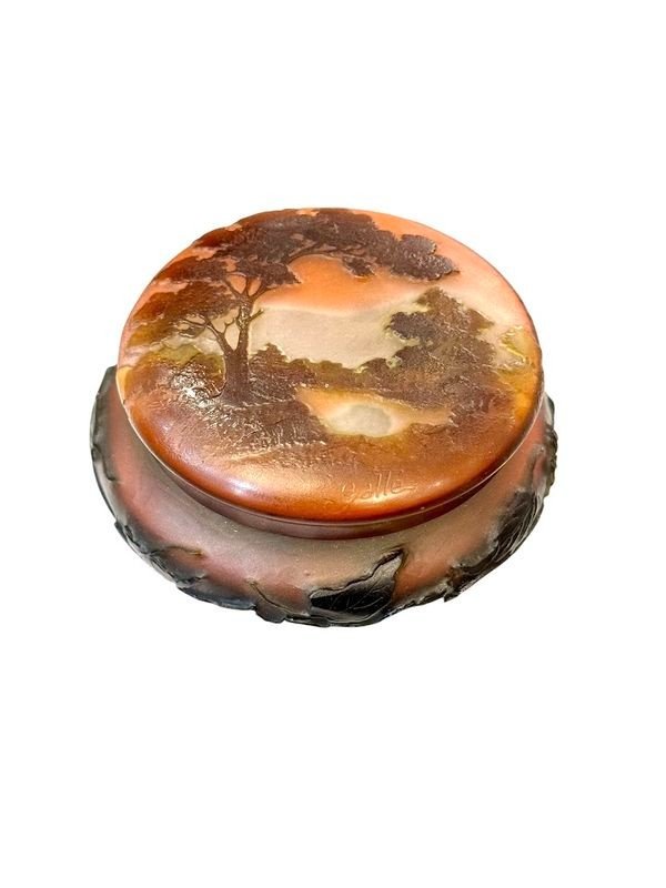 Emile Gallé Art Nouveau Candy Box "lake Landscape"