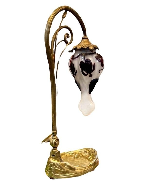 Muller Frères Lunéville Lampe Art Nouveau "Cœur de Marie"-photo-2