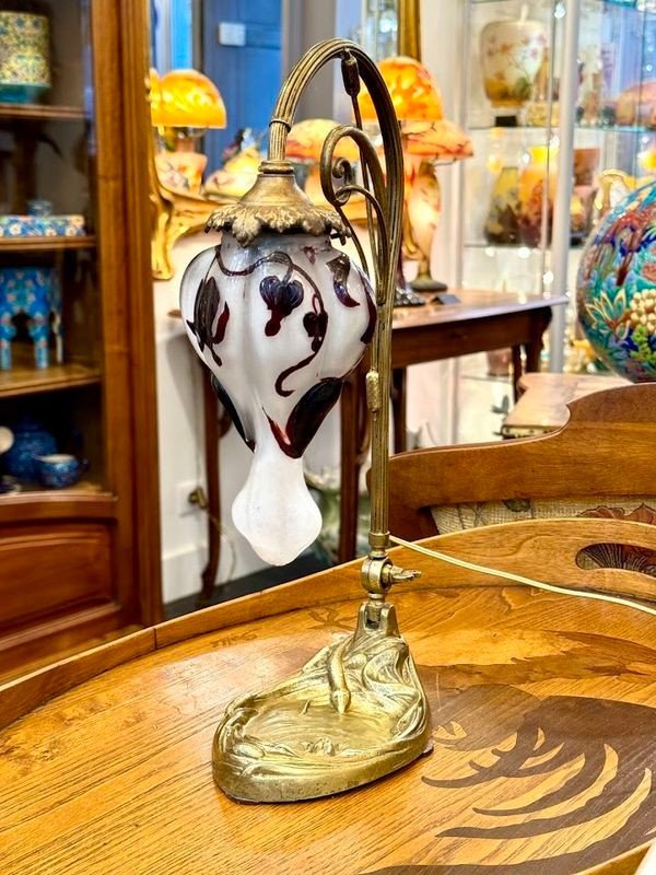 Muller Frères Lunéville Lampe Art Nouveau "Cœur de Marie"-photo-7