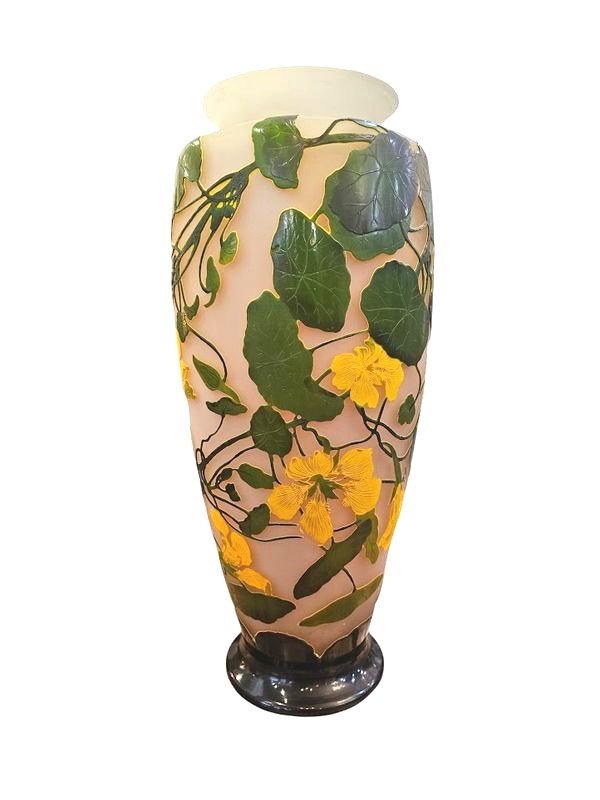 Emile Gallé Art Nouveau Vase "yellow Nasturtiums"-photo-2