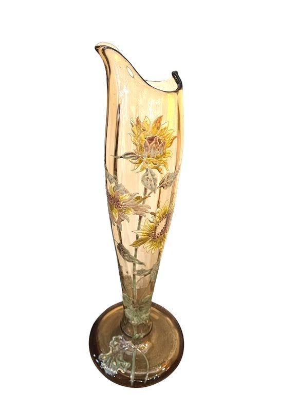 Emile Gallé Vase Art Nouveau "Tournesols"-photo-2