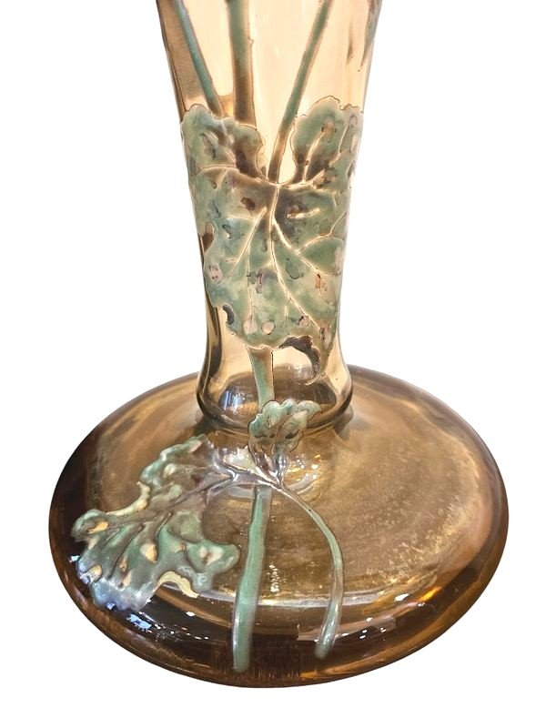 Emile Gallé Vase Art Nouveau "Tournesols"-photo-4