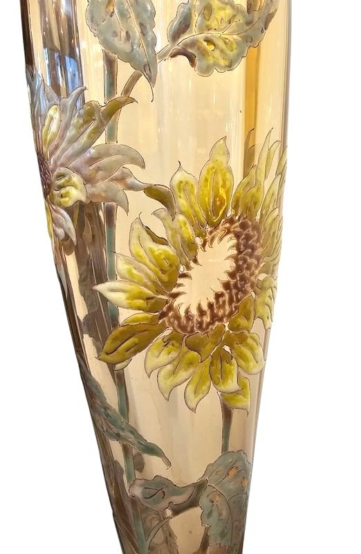 Emile Gallé Vase Art Nouveau "Tournesols"-photo-1