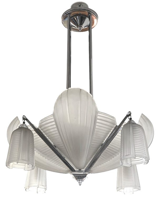 Petitot Modernist Plate Chandelier-photo-2