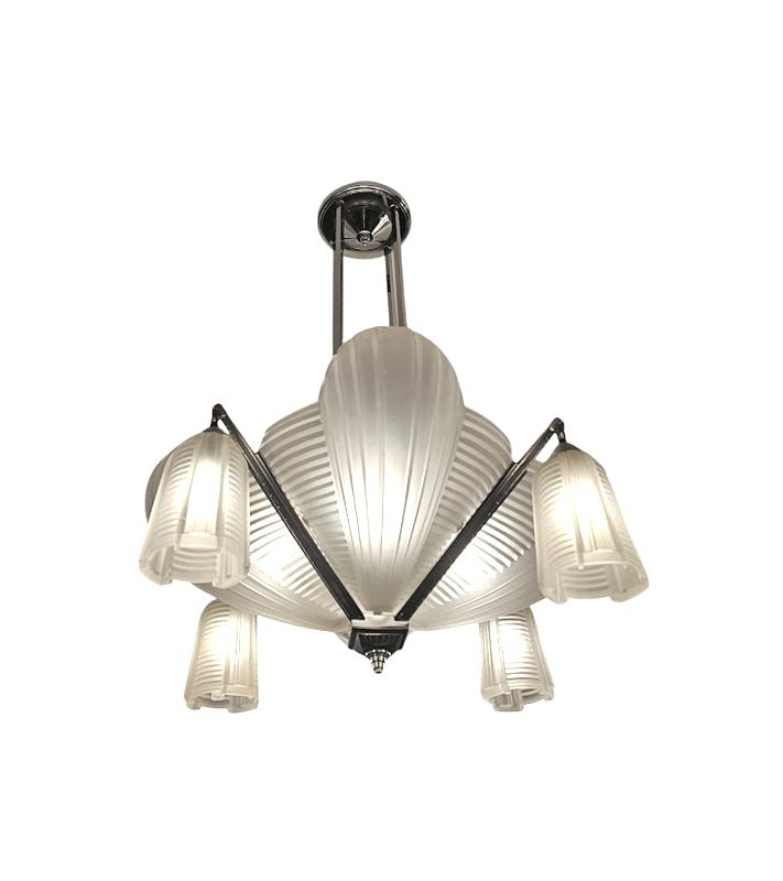 Petitot Modernist Plate Chandelier