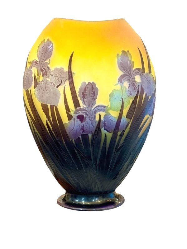 Emile Gallé Vase Art Nouveau "Aux Iris"