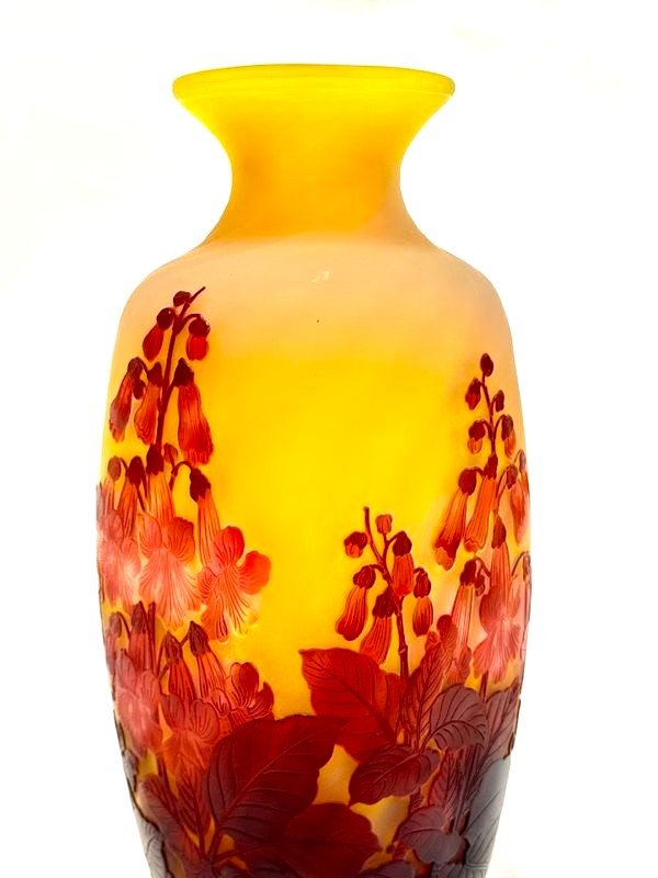 Emile Gallé Vase "red Foxgloves"-photo-3