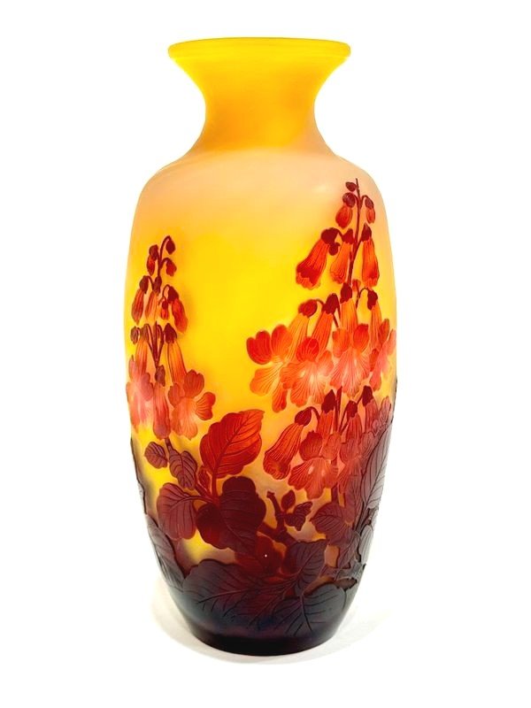 Emile Gallé Vase "red Foxgloves"