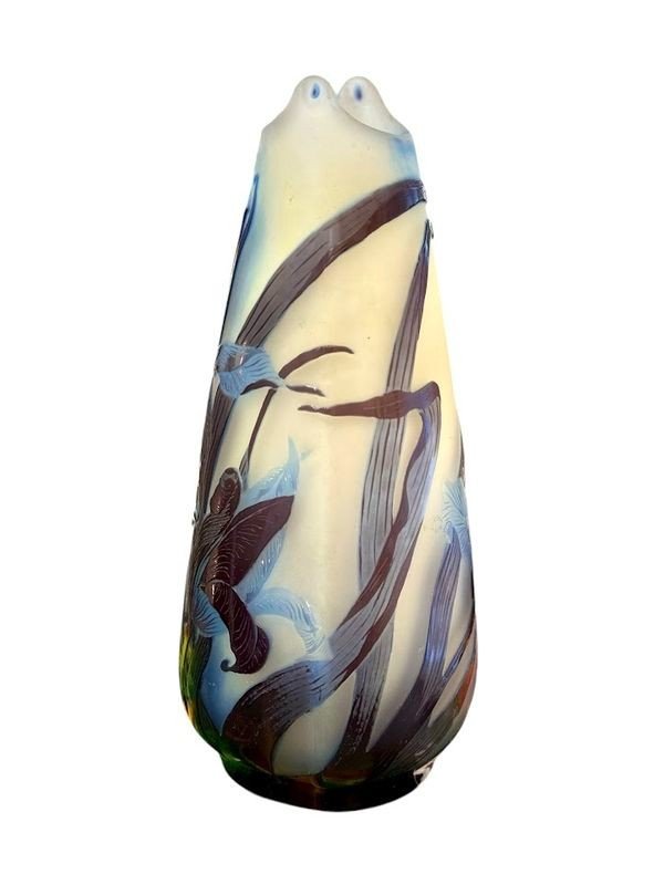 Emile Gallé Vase Art Nouveau "iris"-photo-3