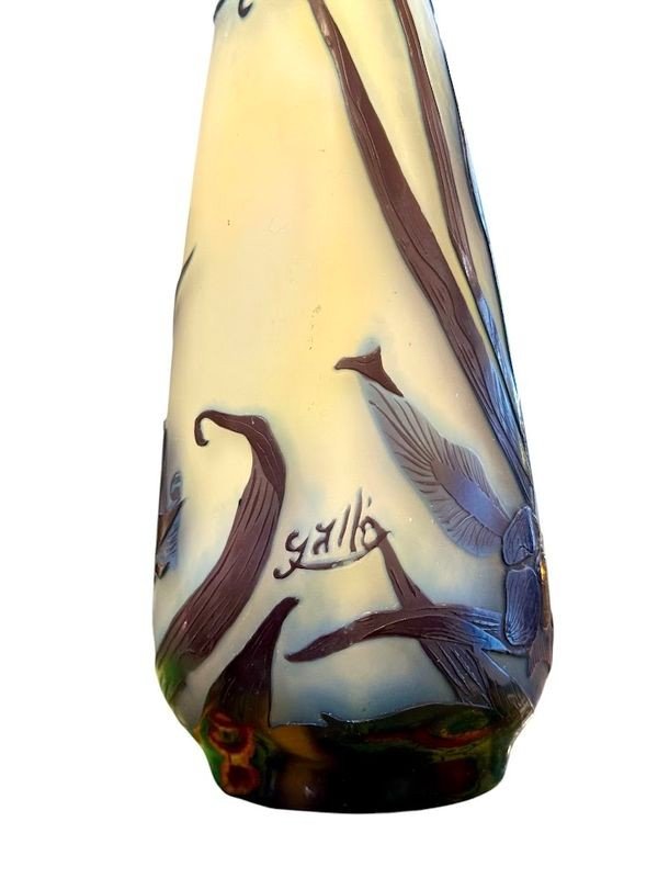 Emile Gallé Vase Art Nouveau "iris"-photo-4