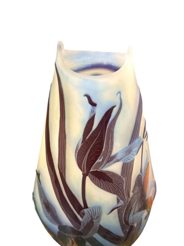 Emile Gallé Vase Art Nouveau "iris"-photo-1