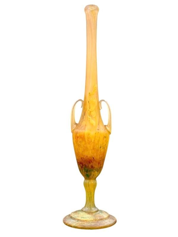 Daum Nancy Art Nouveau Vase "freesias"-photo-4