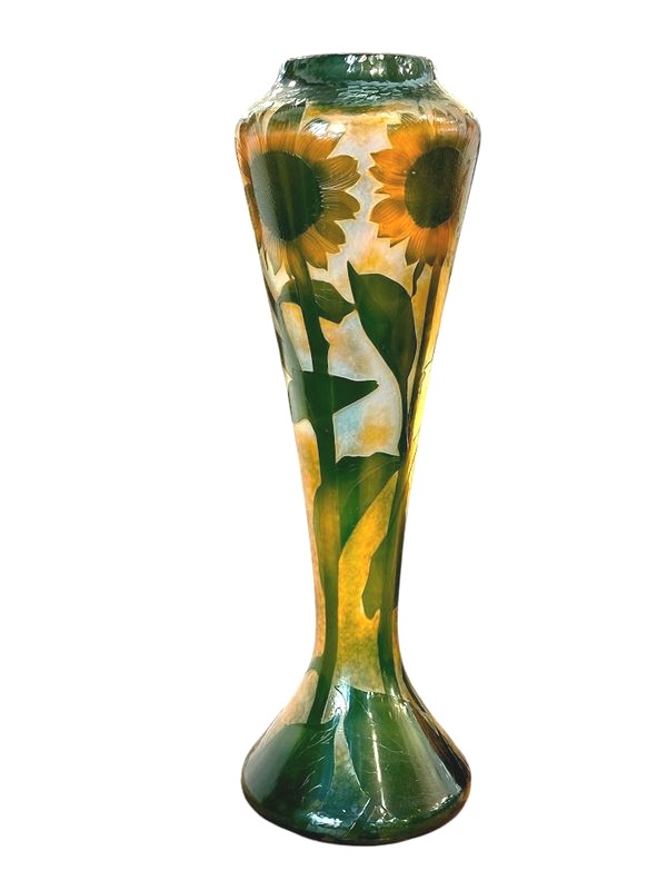 Vase Daum Martelé Art Nouveau "Aux Tournesols"-photo-3