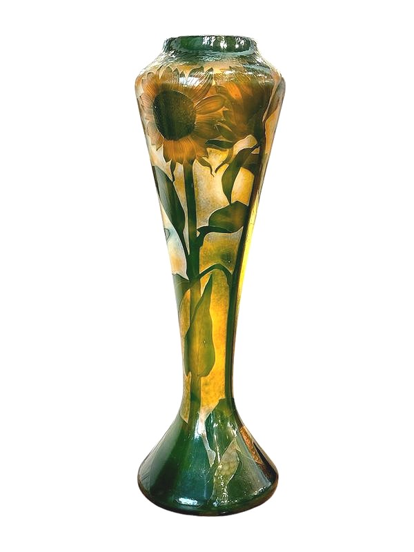 Vase Daum Martelé Art Nouveau "Aux Tournesols"-photo-4