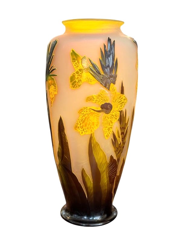 Emile Gallé Vase Art Nouveau "Aux Cannas"-photo-4