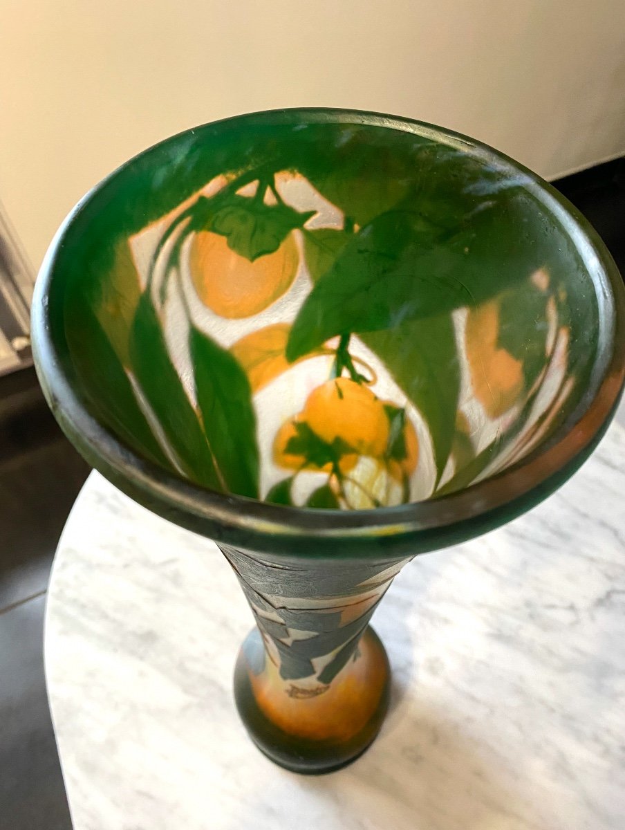 Vase Daum Art Nouveau Aux Kakis-photo-2