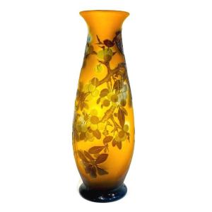 Emile Gallé Vase Art Nouveau  "Aux Prunus"