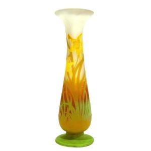 Emile Gallé Art Nouveau Vase "with Daffodils