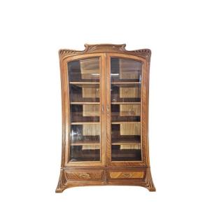 Louis Majorelle Art Nouveau Library Display Case "ornate Moldings" 