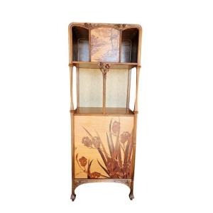 Louis Majorelle Art Nouveau Cabinet "with Honeysuckle"