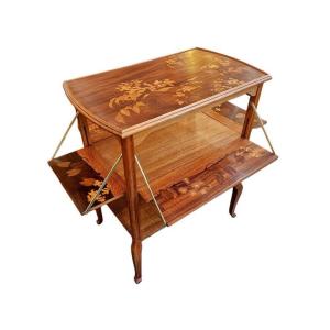 Louis Majorelle Art Nouveau Shuttered Table "sagittarius And Viburnums"