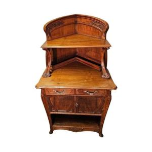 Dumas Barbedienne Art Nouveau Corner Cabinet "virginia Creeper"