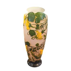 Emile Gallé Vase Art Nouveau "Capucines Jaunes"