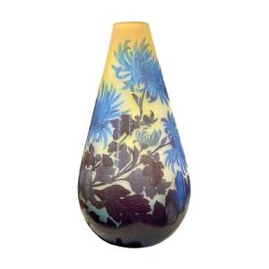 Emile Gallé Vase Art Nouveau " Chrysanthèmes Tokyo"