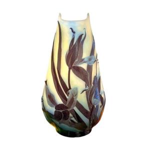 Emile Gallé Vase Art Nouveau "iris"