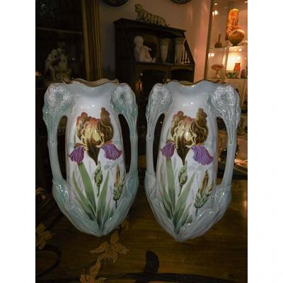 Pair Of Luneville Vases