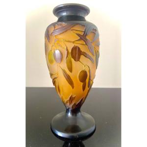 Art Nouveau Gallé Vase With Olives