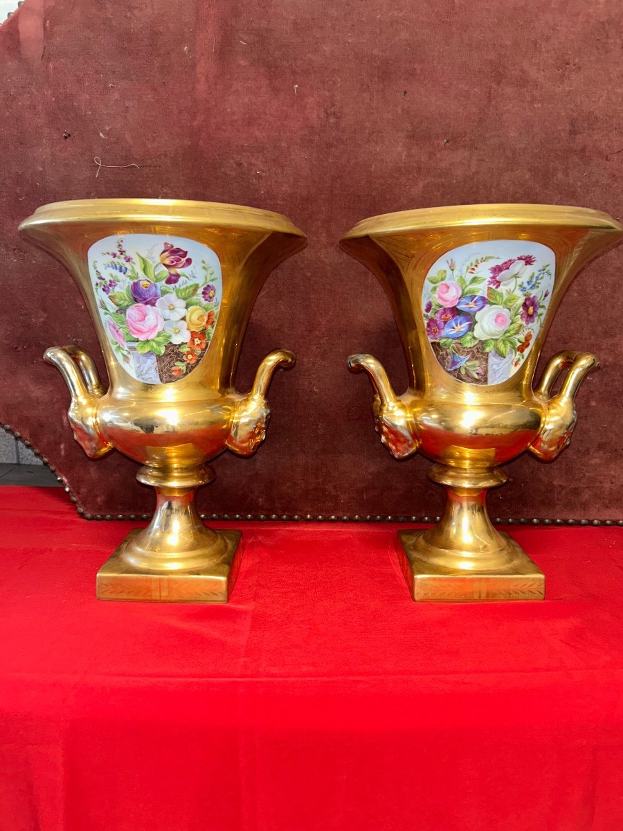 Pair Of Large Medici Vase Louis Philipe -photo-2