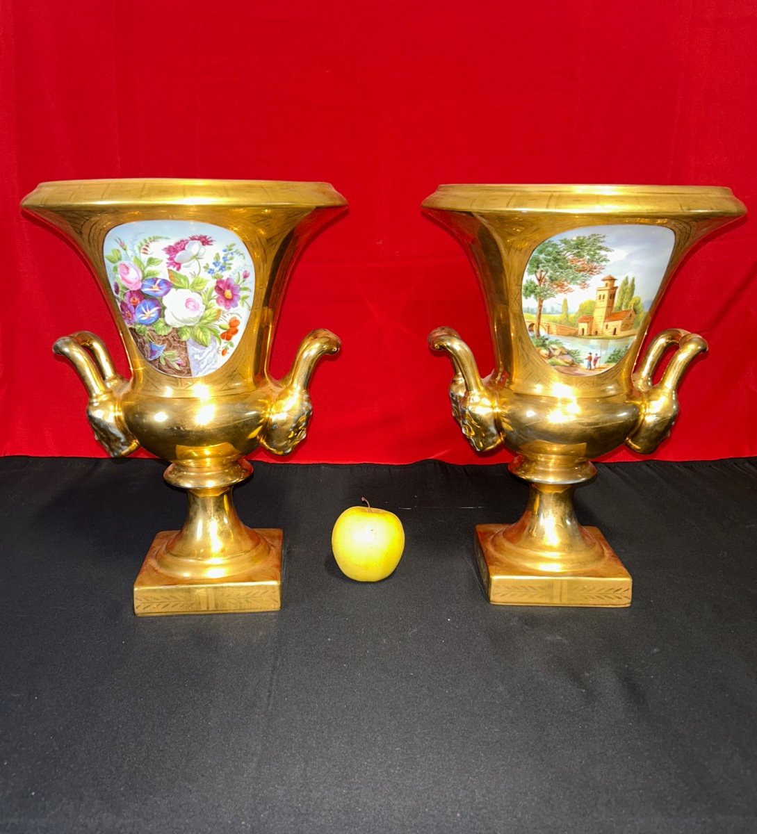 Pair Of Large Medici Vase Louis Philipe 