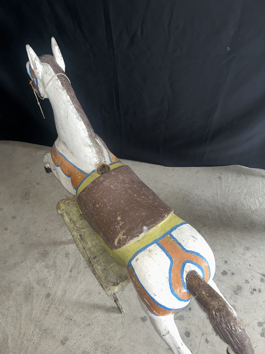 Painted Wooden Carousel Horse -photo-3