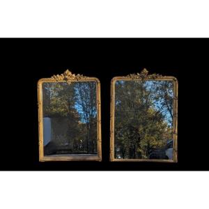 Large Pair Of 19th Century Fireplace Mirrors 