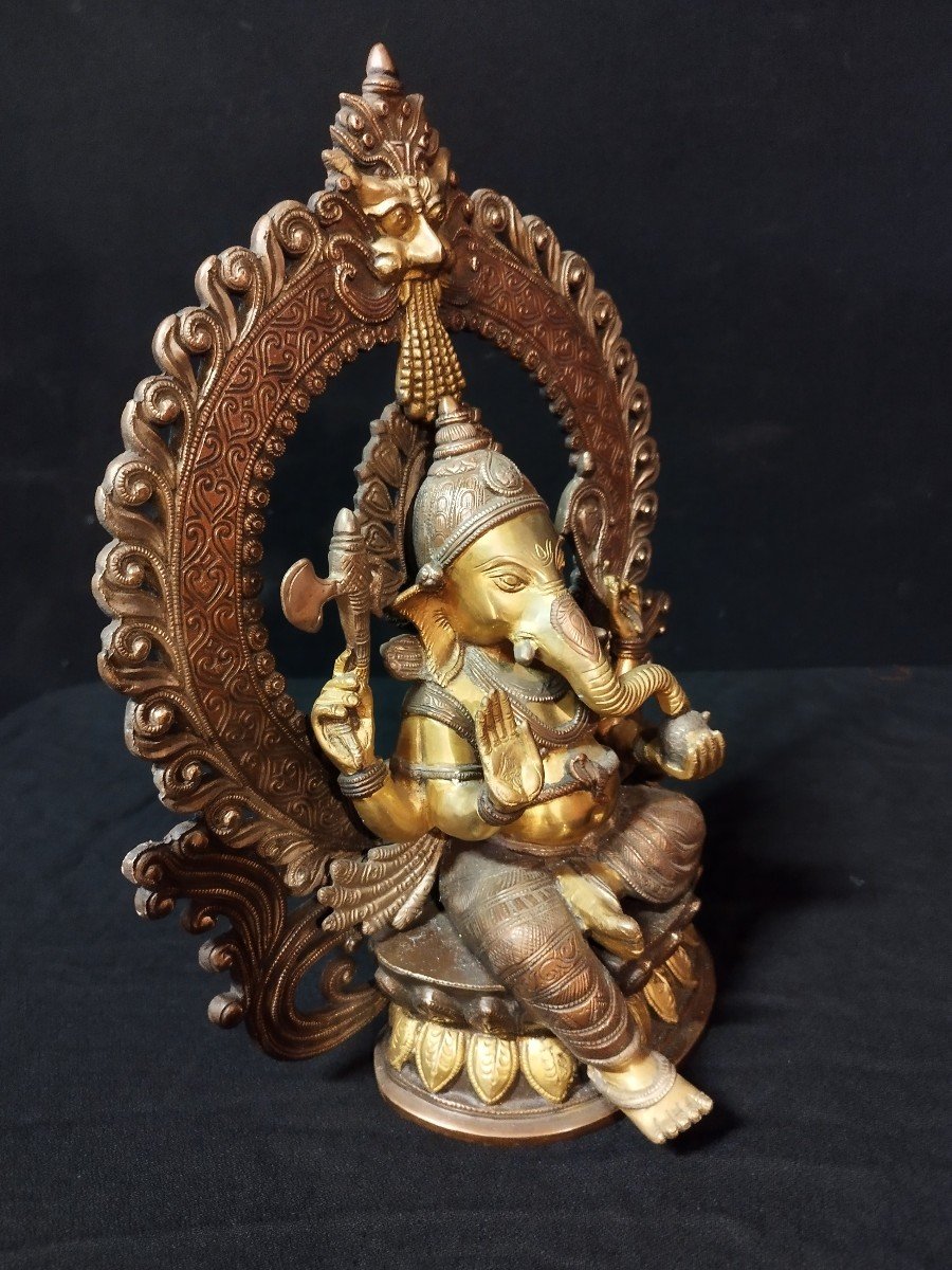 Ganesha In Gilt Bronze-photo-4