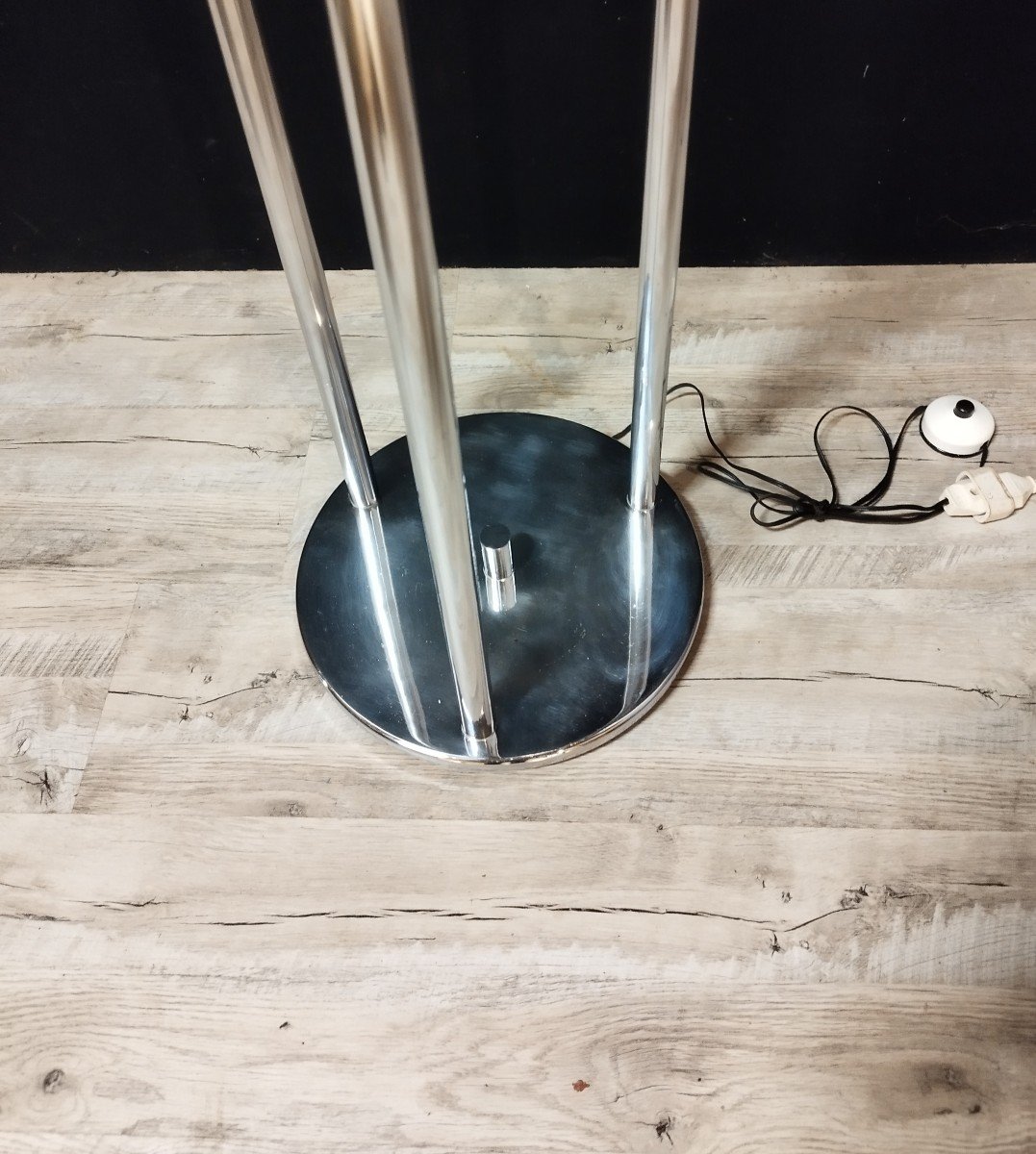 Vintage Chrome Steel Floor Lamp With Three Spots-photo-1