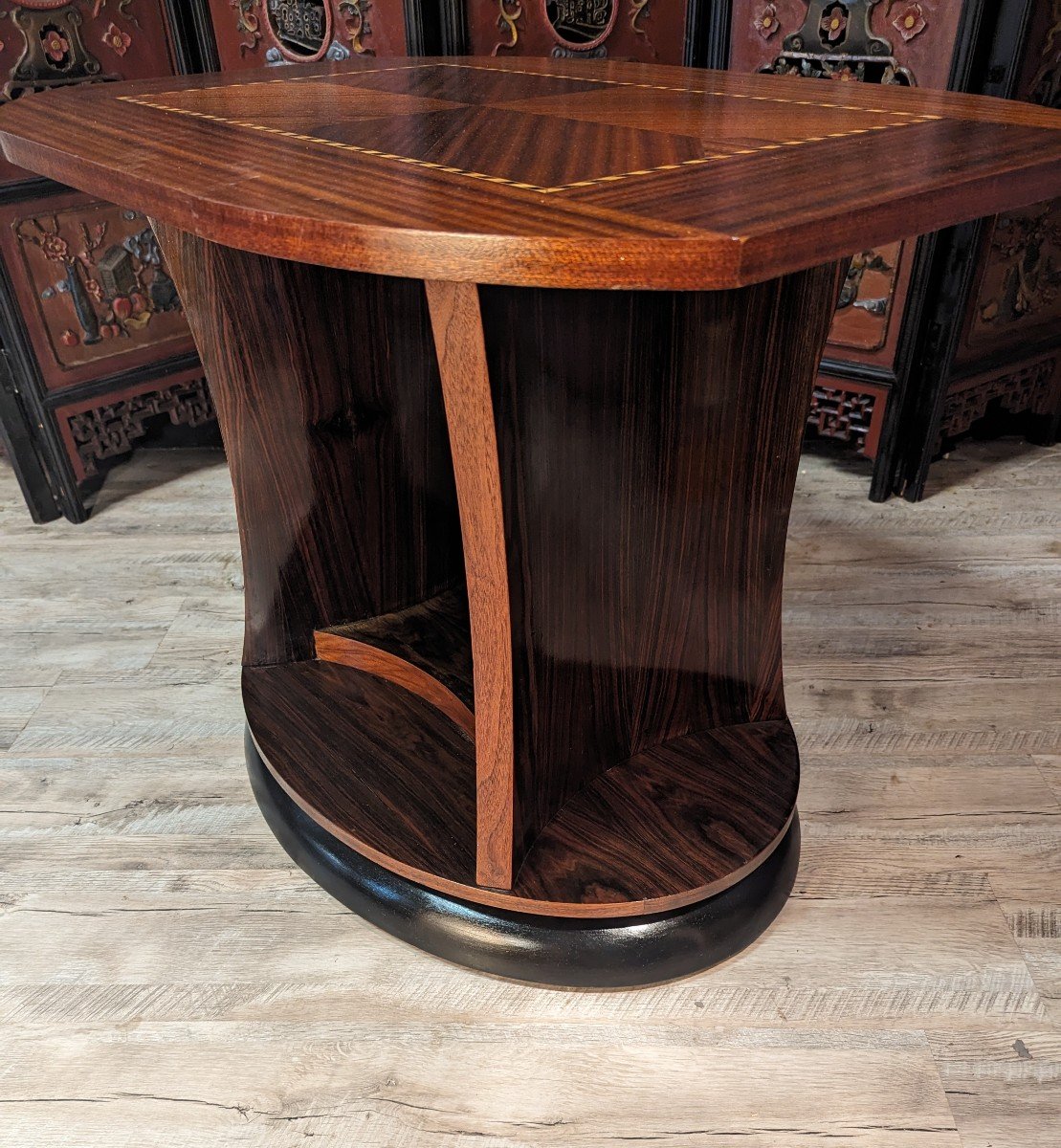 Art Deco Mahogany Side Table-photo-2