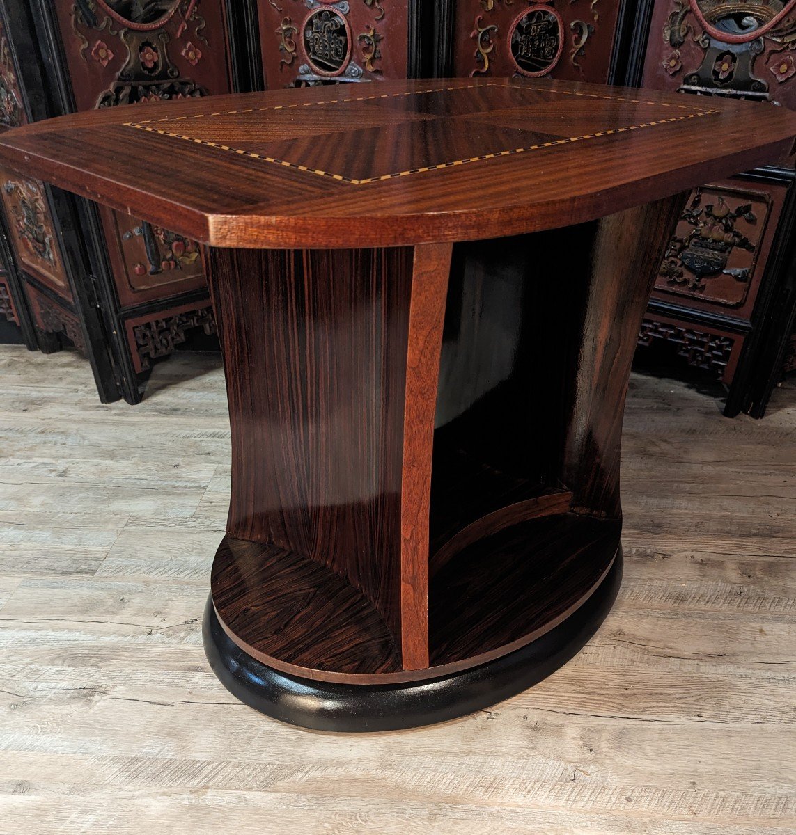 Art Deco Mahogany Side Table-photo-3