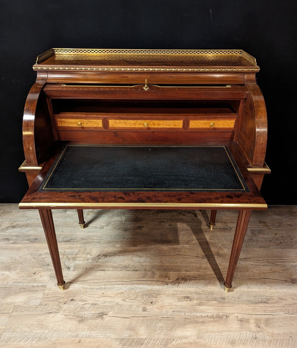 Louis XVI Style Cylinder Desk-photo-3