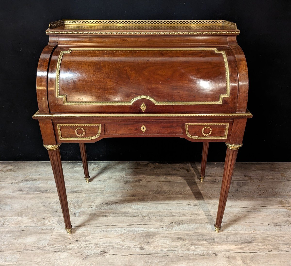 Louis XVI Style Cylinder Desk