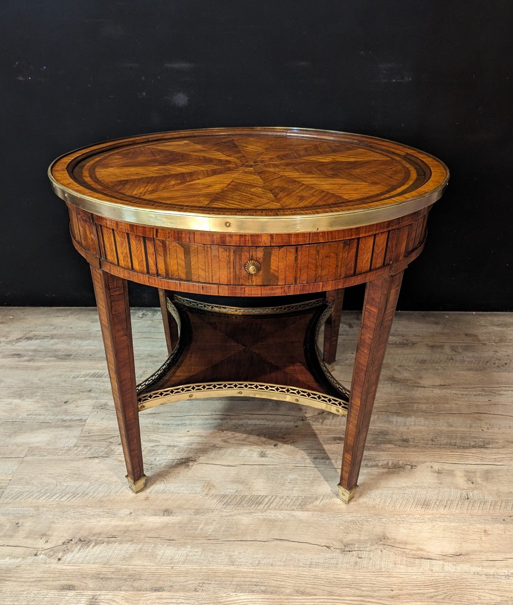 Louis XVI Pedestal Table In Marquetry