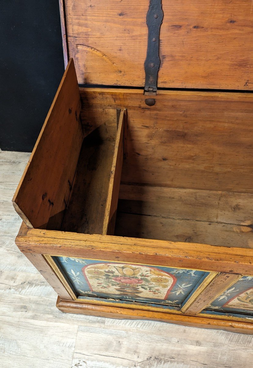 Tyrolean Wedding Chest Painted And Dated 1855-photo-3