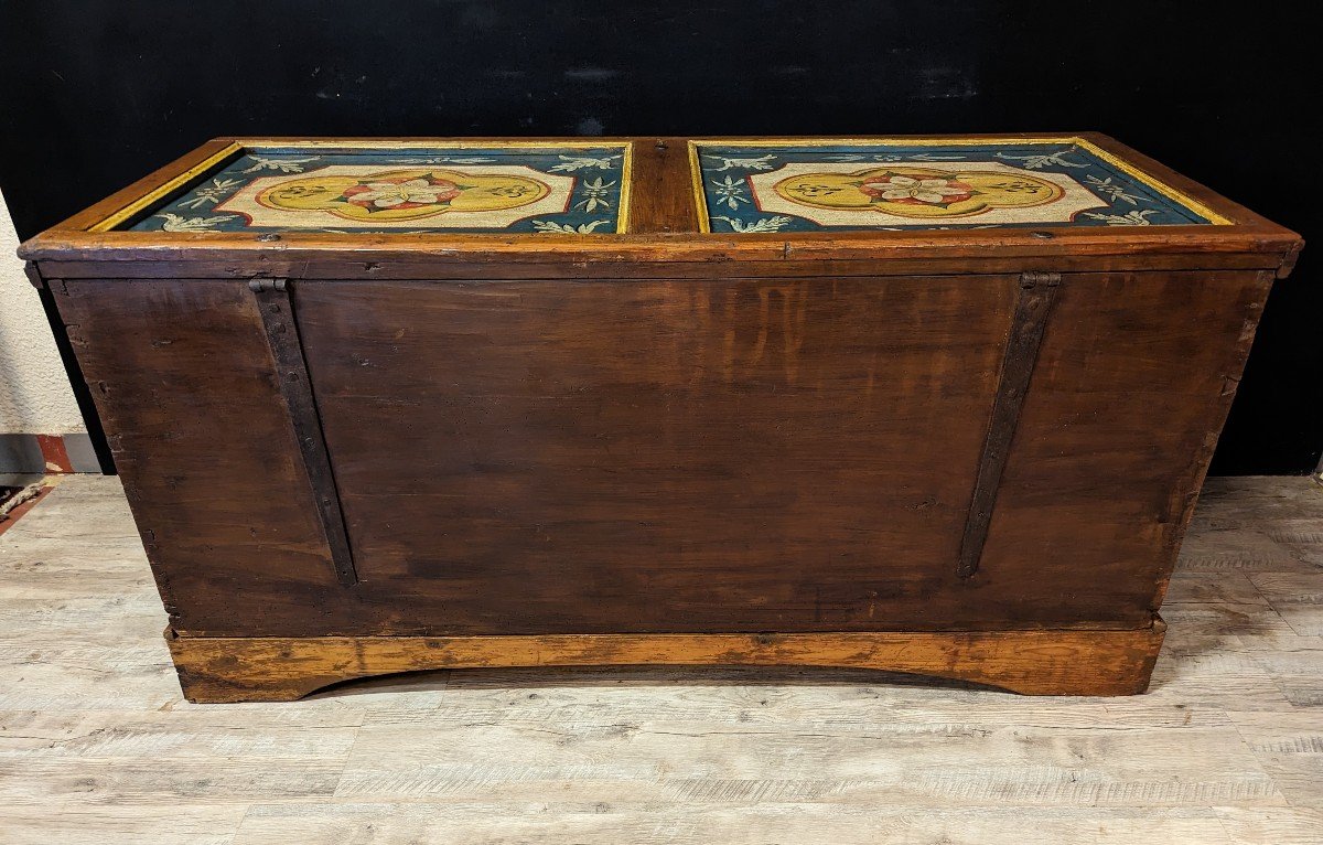 Tyrolean Wedding Chest Painted And Dated 1855-photo-5