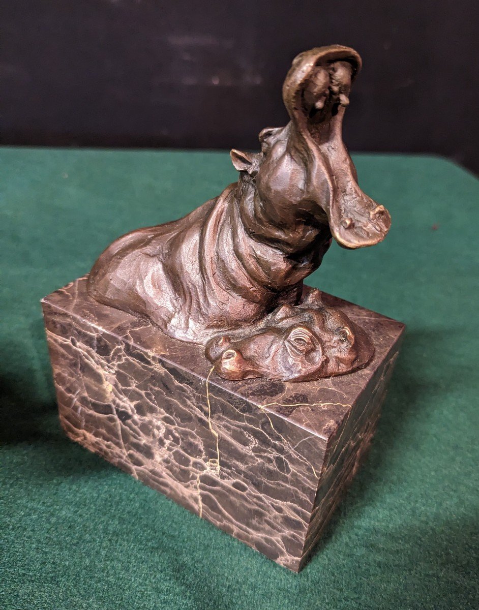 Pair Of Bronze Animal Bookends Signed Milo-photo-1