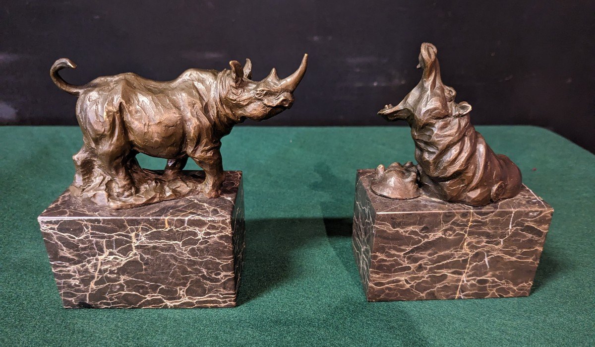 Pair Of Bronze Animal Bookends Signed Milo