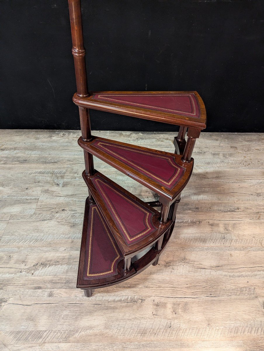 English Mahogany Library Stepladder-photo-3